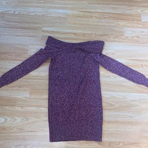 Heather maroon American eagle off shoulder dress